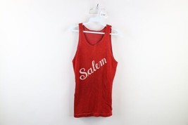 Vintage 50s Mens Small Distressed Chain Stitch Salem Basketball Jersey Red USA - £155.98 GBP
