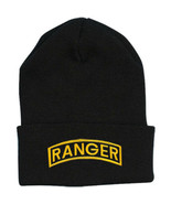 ARMY RANGER EMBROIDERED BLACK  MILITARY BEANIE WATCH HAT CAP - £28.12 GBP