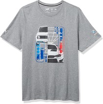 NWT Puma Men&#39;s L/large BMW MMS Motorsport Graphic Tee grey heather 531194-03 - $30.68