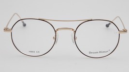 New Dream Himax H865 C5 Brown Gold Eyeglasses Frame 50-21-143mm B46mm - £97.91 GBP