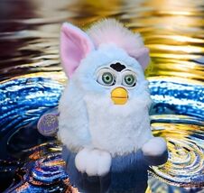 Vintage 1999 Furby Babies Baby Blue Baby Green Eyes Gen 1 In Box Works - $93.18