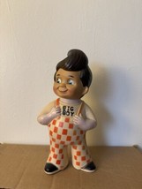 Vintage 1973 Bob&#39;s Big Boy Restaurant Rubber Coin Piggy Bank Doll Marrio... - $18.80