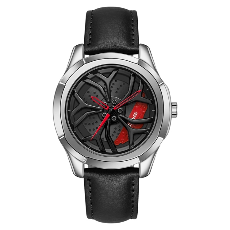 SANDA 1065 3D Japan Waterproof Man Quartz Watch 360°Rotating Wheel, Leat... - $47.50