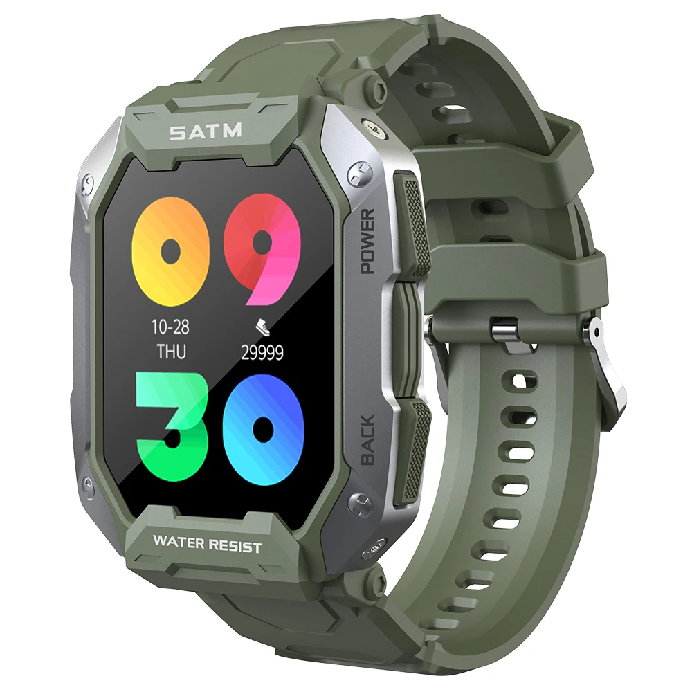C20 Military Smart Watch Men Carbon Black Ultra Army Outdoor IP68 5ATM W... - $52.35