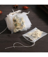 100 pcs Disposable Filter Drawstring Flip Empty Teabag Herb Loose Tea Ba... - $12.99