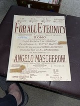VTG 1891Sheet Music For All Eternity Angelo Mascheroni SA Herbert Pietro Mazzoni - £7.91 GBP