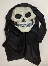 Easter Unlimited SKULL Face Gray Teeth Hooded Halloween Mask Skeleton Face - £23.74 GBP