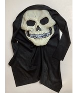 Easter Unlimited SKULL Face Gray Teeth Hooded Halloween Mask Skeleton Face - £23.53 GBP