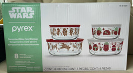 Pyrex NIB Star Wars Holiday Glass 8-piece Christmas Food Storage Set Bowls Lids - £36.89 GBP