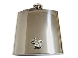 Detailed Squirrel 6 Oz. Stainless Steel Flask - £39.95 GBP