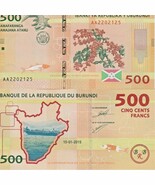 Burundi P50, 500 Francs, crocodile, coffee branch UNC  2015 see UV, w/m ... - $1.88