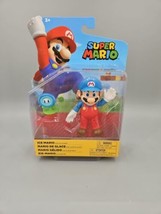 NEW Jakks Pacific World of Nintendo Super Mario 4&quot; Mario w/ ICE FLOWER Figure - £15.72 GBP