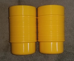 2 Yellow RUBBERMAID #3826 Ribbed 5&quot; TUMBLERS Drinking Glasses - $19.95