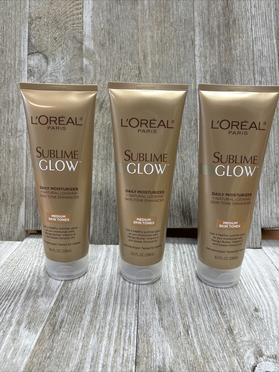 3 pack~L&#39;OREAL Sublime Glow Daily Moisturizer Medium Skin Tone 8 fl. oz. - $79.19