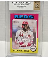 *ELLY DE LA CRUZ* 2024 Topps Heritage #473 *CGS 10!!* Rookie Card - $118.77