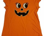 Way To Celebrate Girls Short Sleeve Graphic Happy Face Pumpkin Halloween... - $7.91