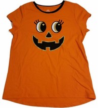 Way To Celebrate Girls Short Sleeve Graphic Happy Face Pumpkin Halloween... - £6.22 GBP
