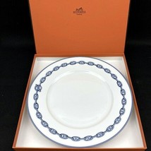 Hermes Chaine D&#39;Ancre Dinner Plate 10.6” Blue Tableware 27 CM r81 - £242.89 GBP