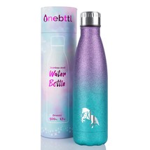 Horse Initial Bottle For Girls, Women, Insulated Stainless Steel Water Bottle, F - £36.88 GBP