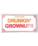 WorldBazzar Hand Carved Caution Drunkin&#39; Grownups Cute Funny Coffee Love... - $19.74