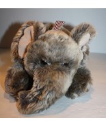 Dan Dee Elephant 14&quot; Gray Plush Lying Tummy Gingham Bow Stuffed Animal S... - £9.31 GBP