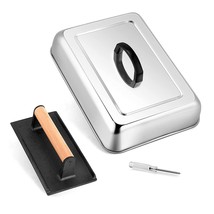 13 X 9.75In Melting Dome &amp; 8 X 4In Burger Press, Rectangular Basting Steam Cover - £30.46 GBP