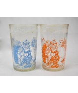Vintage 1953 Howdy Doody Clown Tumblers Set of 2 Blue Orange  - $40.55 CAD