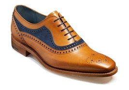 Men Oxford Brown Brogue Toe Navy Blue Suede Real Leather Handmade Lace Up Shoes - £119.89 GBP+