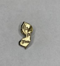 NJ And You New Jersey Souvenir Pinback Lapel Pin Tie Tack Gold Tone Tayl... - €6,83 EUR
