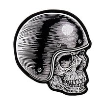 MC Rider Side Skull Face Embroidered Patch - by Patch Squad (9&quot;) - £23.61 GBP