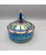 Vintage Indiana Glass Princess Blue Carnival Iridescent Candy Dish Bowl ... - $27.73 CAD
