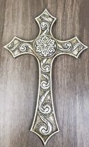 Rustic Western Silver Concho With Ornate Shell Pattern Wall Cross Decor ... - $23.99