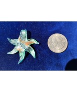 Hand Blown Artisan Glass Starfish Pendant Necklace Slide Metallic 40mm-4... - $20.51 CAD