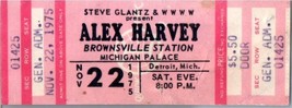 Alex Harvey Brownsville Station Ticket Stub Novembre 22 1975 Detroit Mic... - £40.21 GBP