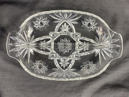 Vintage Anchor Hocking Early American Prescut EAPG - 10&quot; Divided Relish Dish - £6.23 GBP