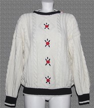 VTG Smith Junction 3-D Roses Cable Diamond Knit Pullover Sweater Wm&#39;s XL... - $24.99