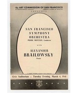San Francisco Symphony Program 1941 Alexander Brailowsky Menuhin Stokowski  - £13.93 GBP
