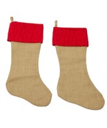 Diamond Pleated Design Christmas Stocking Set of 2 - $16.76 CAD