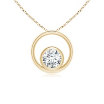 ANGARA Lab-Grown 0.25 Ct Diamond Open Circle Pendant Necklace in 14K Solid Gold - £489.92 GBP