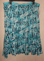 Nwt Womens $44 Cj Banks White W/ Pretty Blue Print Lined Full Skirt Size 20W - £19.81 GBP