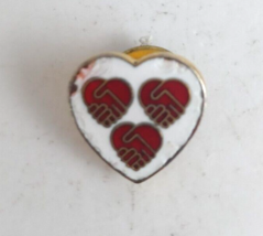 Vintage United Way Caring Heart Hands Indise Heart Lapel Hat Pin - £4.26 GBP