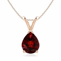 ANGARA Garnet Solitaire Pendant Necklace in 14K Rose Gold - $381.06