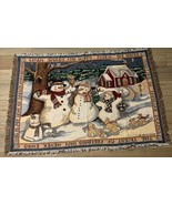 Susan Winget Snowman Warm Smiles Tapestry 44”x63” - $24.00