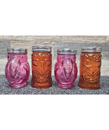 MainStays Tiki Head &amp; Toucan Glass Tumblers - Iridescent Orange &amp; Pink-L... - $24.18