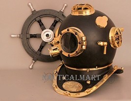 Nauticalmart Vintage U.S Navy Mark V Model Diving Divers Helmet Full Brass  - £262.98 GBP