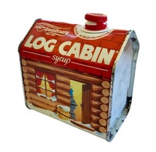 Vintage Log Cabin Syrup Tin 100th Anniversary Rust Dents Authentic - $9.90