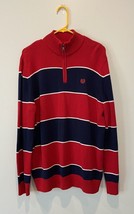 Chaps Red - White  And Blue 1/4 Zip Long Sleeve Pullover - Mens Large - $23.01