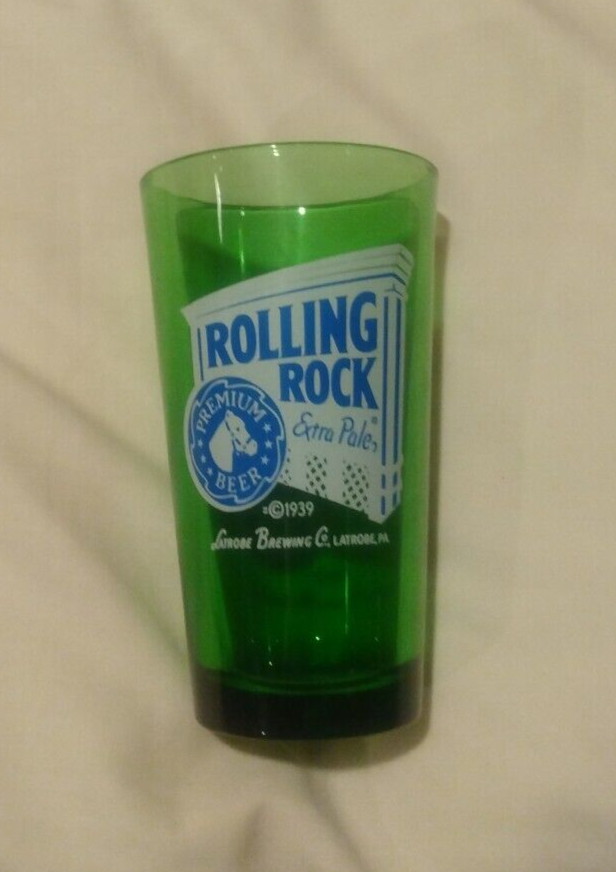 Vintage Rolling Rock Beer Old Latrobe, PA “33” GREEN 16 Oz Pint Glass/NICE! - $5.49