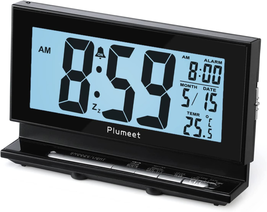 Plumeet Smart Night Light Digital Alarm Clock with Indoor Temperature Battery - £19.22 GBP