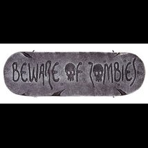 HORROR-HALL Gothic Warning Sign-BEWARE Of ZOMBIES-Walking Dead Halloween Prop De - £5.49 GBP